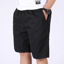 Men's Army Green Elastic Waist Casual Cotton Blend Shorts L juoda