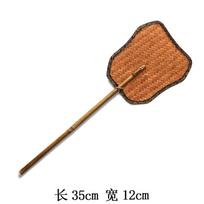 Handmade bamboo cool stove fan, Japanese tea ceremony retro old lacquer stove fan, tea stove mini bamboo fan