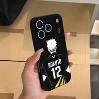 H-Haikyuu Bokuto Volleyball Phone Case For IPhone 17 Air 16 E Pro Max 15 14 13 Mini 12 Pro 11 Max Plus Black Soft Shell iPhone 15