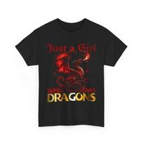 Just a Girl Who Loves Dragons T Shirt Fantasy Dragon for Women Cool S įvairiaspalvis