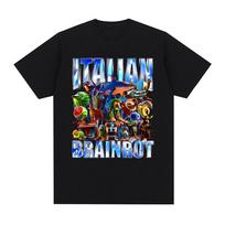 Italian Brainrot Tralalero Tralala Tung Tung Tung Sahur Bombardiro Crocodilo Funny Meme Graphic T-shirt Men Women Fashion Tshirt S įvairiaspalvis