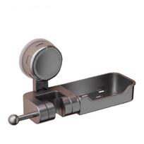 Suction Cup Shower Head Holder No Drill Bathroom Shower Bracket With Storage Tray Wall Mounted Adjustable Shower Head Fixed Base pilka spalva