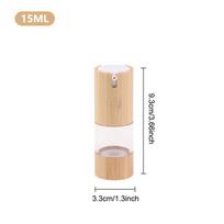 Tuščia 15ml 30ml 50ml bambukinė beoro vakuuminio siurblio buteliuko makiažo kremui, serumui, losjonui, odos priežiūros ampulei, kosmetikos konteineriui 15ml