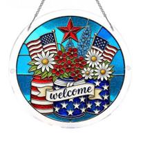 Acrylic Puzzle Suncatcher 83 Pcs DIY Sun Catcher Craft Kit for Adults Stained Glass Window Hanging Ornament for Home Garden Decor 19cm D