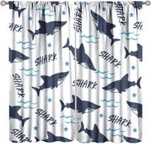 Sea Turtle Curta,Nautical Coastal Beach Seaweed Pattern Decor Rod Pocket Window Drapes For Kids Children Bedroom Living Room 53x116CM-2PC