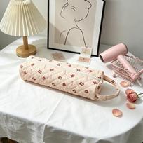 New Quilting Cotton Hair Dryer Storage Bag Large Capacity with Handle Curler Storage Bag Dustproof Hair Dryer Protective Case