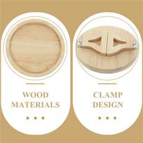 ABBY-2X Round Foldable Wooden Sofa Clip On Side Table For Wide Couches Arm,Armrest Table For Eating/Drinks/Snacks/Remote NONE