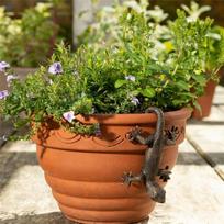 ABBY-Garden Decorative Potted Partner Bronze Gecko Janshore Flower Pot Suspension Decorative Suspension Garden Ornaments