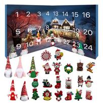 24pcs Christmas Day Gnome Countdown Advent Calendar Diorama Figures Christmas Holiday Advent Calendar Gifts For children 24pcs