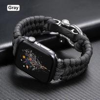 Išgyvenimo lauke pintas dirželis Apple Watch 49MM 45mm 44mm 42mm Laido dirželis Iwatch 7 6 5 4 8 9 SE 40mm 41mm Nailoninis apyrankė 42mm-44mm-45mm-49mm black