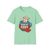 Unisex Softstyle T-Shirt Mens Womens Tees Top Marshmallow Snowman Cocoa Funny Cozy Holiday Christmas M