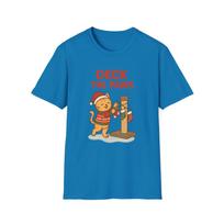 Unisex Softstyle T-Shirt Mens Womens Tees Top Deck the Paws Funny Christmas Cat Stocking Holiday Tee M