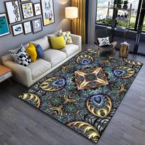 Abstract Mandala Peacock Feather Pattern Carpet for Living Room Decor Suitable for use as an anti-slip for living room bedroom sofas 40x60cm( 15x23in )