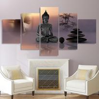 Šiuolaikiniai HD Spausdinti Paveikslai Ant Drobės 5 Panelės Zen Budos Statula Sienos Menas Namų Dekoro Plakatas Svetainei 20x35cm*2  20x45cm*2  20x55cm*1