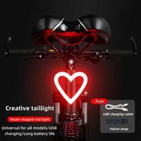 Kūrybiški dviračio galiniai žibintai Lauko įspėjamieji žibintai Įkraunami per USB Heart brown