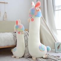 Colorful Lovely Alpaca Plush Toy Japanese Alpaca Soft Stuffed Cute Sheep Llama Animal Dolls Sleep Pillow 70cm balta