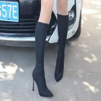 Elegant Heeled High Heels Women's Long Boots New In Chic Footwear Sale 2024 Trend Y2k Comfortable Boot Ladies Knee Shaft Shoes 34