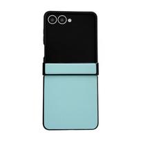 Samsung Z Flip 7 Morandi Leather Texture Protective Case Z Flip 3 dangaus mėlyna spalva