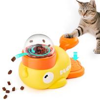 Little yellow duck pet feeding device, cat and dog interactive toy training device, automatic feeder A-DH geltona