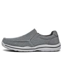 Summer foreign trade large size 47 loafers canvas casual shoes 2025 men's shoes one pedal dad lazy shoes 40 pilka spalva