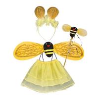 Girls Bee Fairy Wings Ear Headband Wand Tutu for-Kids Birthday Party-Favors