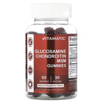 Vitamatic, glucosamine chondroitin MSM gummies, natural raspberry flavor, 60 gummies