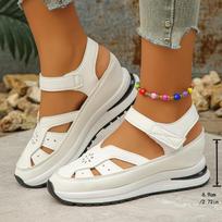 Plus-size Sandals Women's Spring Roman Cutout Velcro Women's Shoes 35 balta
