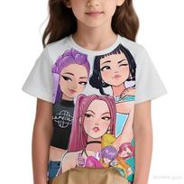 3-14Y 3D KPop Demon Hunters Kids Summer Tee Boys Clothes Girls Casual Wear 110