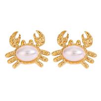 Vocation Waterproof Stainless Steel Jewelry Set Crab Pendant Necklace Earrings Bracelet for Women Sensitive Skin