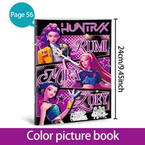 New K-Pop Demon Hunters Picture Book 56Page Anime Peripheral Line Art Coloring Book Children's Album Coloring Painting 24*17cm