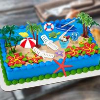 15Pcs Summer Ocean Cake Toppers, Tropical Hawaiian Aloha Luau Theme Party Decorations Supplies for Pool Party Birthday Weddin