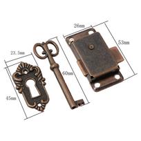 Antique Iron Entryway Lock Drawer Jewelry Wood Box Cabinet Wardrobe Cupboard Door Lock + Key Furniture Hardware for Home