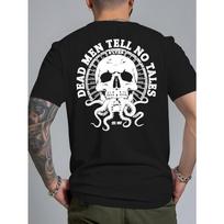 European sizes Men's Oversized Pirate Design T-Shirt - Short Sleeve Round Neck Casual Beach Vacation Shirt , Machine Washable Summer Top S juoda