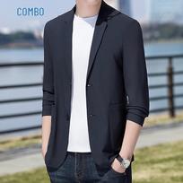 Men's Ice Silk Casual Suit Jacket 175 tamsiai mėlyna spalva
