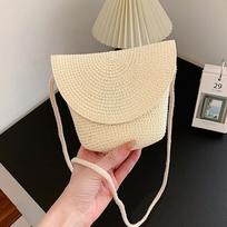 Nauja Little Fresh rankinė Prancūziškas šiaudinis krepšys ant peties krepšys Sen serijos krepšys Pastoral Crossbody Bag vasaros krepšys 12x7x16cm smėlis