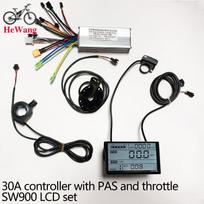 E-bike 25A/30A Brushless Motor Controller 24V 36V 48V 350W-1000W and S966/ SW900 LCD With PAS Throttle Kit for E-Scooter rapir 30A SET 24-48V-SW900