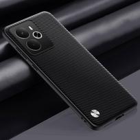 Luxury PU Leather Case For Realme 14 5G Back Cover Shockproof Silicone Full Protection Phone Case For Realme14 5G Coque Fundas For Realme 14 5G matinė juoda spalva