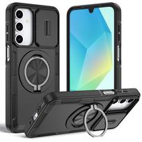 Adjustable Magnetic Ring Coque Case for Samsung Galaxy S25 Ultra S26 Plus S24 S23 S22 Ultra A17 5G A16 A26 A36 A56 A15 Galaxy S25 juoda