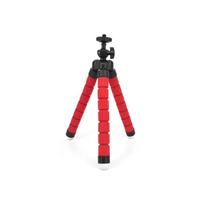 New Compact Smartphone Tripod with Flexible Grip Arm Sponge Portable Accessory Holder Non-slip Camera Holder Photography raudona