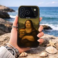 Art Aesthetic Mona Lisa Phone Case For iPhone17,16,15,14,13,12,11,Pro,MAX Gray Matte Silicone Black Cover iPhoneXSMAX