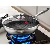 KOBACH 316L Stainless Steel Honeycomb Non-Stick Wok, 32cm
