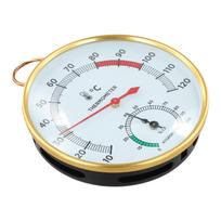 Temperature and humidity meter for sauna with metal ring and clear dial offering readings from 10 to 120 degrees Celsius China Mainland