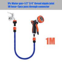 8 Functions Water Gun 1 to 10M 1/2 Hose Kit Irrigation Car Wash Lawn Watering Hose Fitting Accessories House Cleaning Pet Shower