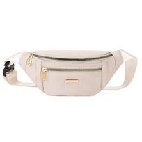 Fashi Waist Packs Fanny Pack Belt Women Travel Bag Chest Purse Chest Pouch Bullet Pack Solid Color Shoulder Bags for Women smėlis