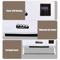 Heater Fan 2 in 1 Heating Nature Wind Timing Digital Display Wall Mounted Space Heater for Home Office Dormitory Wall Fan juoda