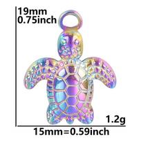 5pcs/Lot Rainbow Starfish Fish Shell Bulk Charm For Jewelry Making Supplies Marine Organism Stainless Steel Pendant DIY Findings