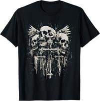 Skull Cross Y2K Goth Alt Grunge Gothic Emo Aesthetic T-Shirt Mens Womens Tees Top unisex T-Shirt Mens Womens Tees Top 2XL