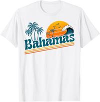 Retro Bahamas Beach Summer Vacation Sunset 70s 80s Palm Tree  unisex T-Shirt Mens Womens Tees Top 4XL