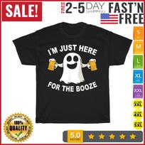 Drinking Halloween Costume Men I'm Just Here for The Booze T Shirt Mens Womens Tees Top Men Women New XL