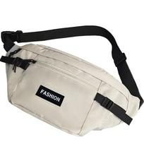 Neutral male and female waist bag with single-layer zipper for students. Suitable for travel, photography and photo-taking.